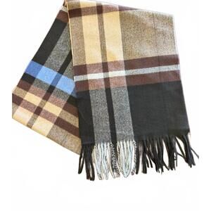 NEW SILVERSILK unisex premium cashmere scarf in black brown